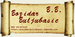 Božidar Buljubašić vizit kartica